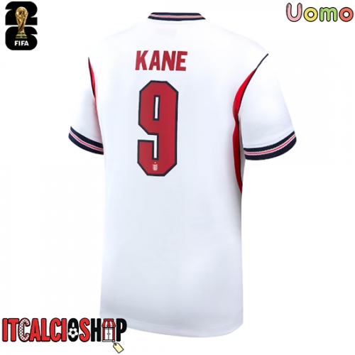 Inghilterra Harry Kane #9 Prima Maglia Mondiali 2026 Manica Corta